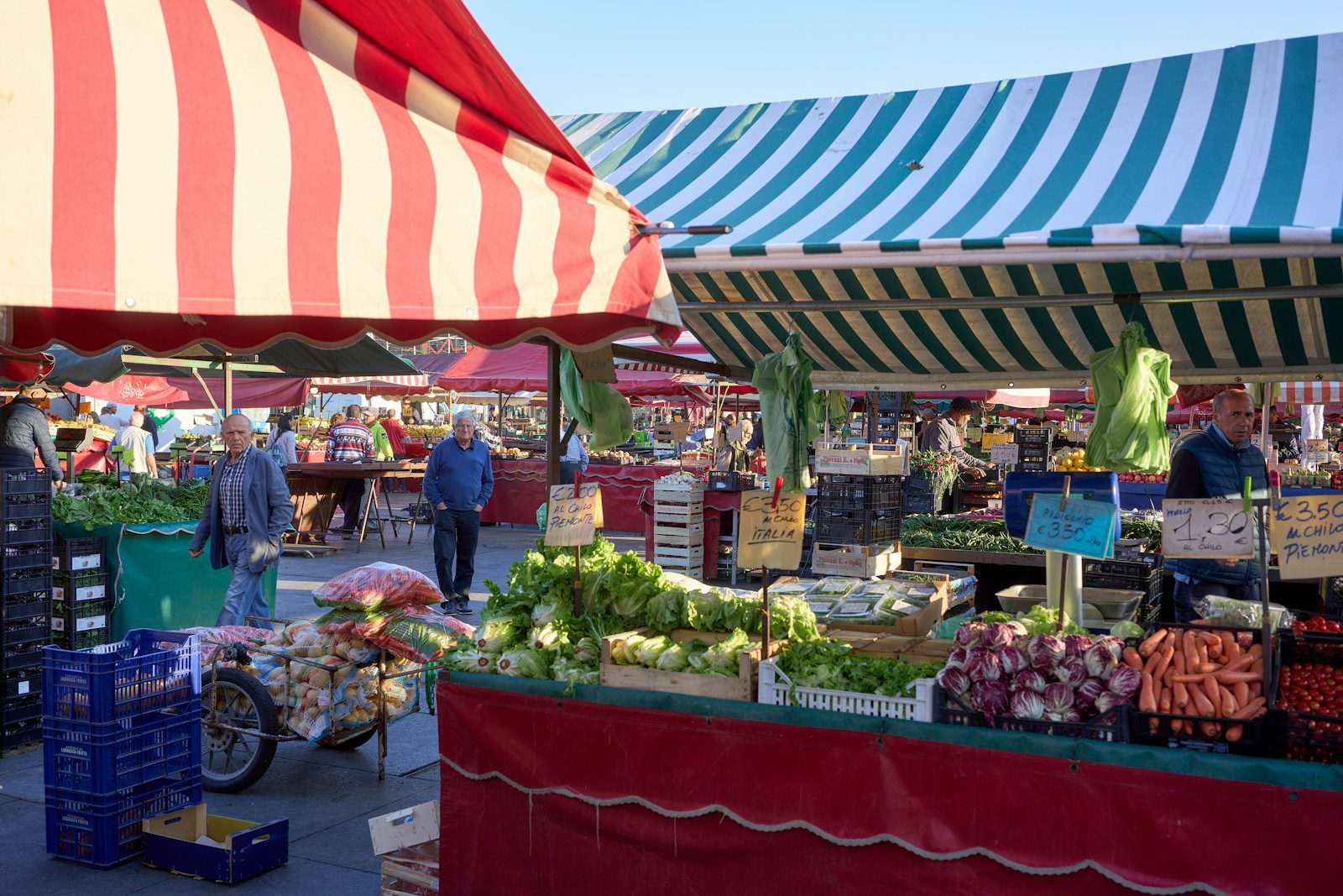 a market with fruits and vegetables